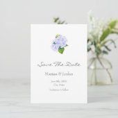 Waterverf Hydrangeas Save The Date (Staand voorkant)