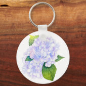 Waterverf Hydrangeas Sleutelhanger (Voorkant)