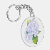 Waterverf Hydrangeas Sleutelhanger (Voorkant Links)