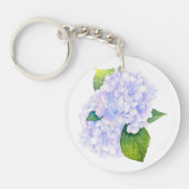 Waterverf Hydrangeas Sleutelhanger (Voorkant)