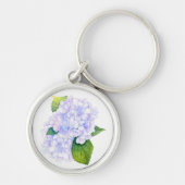 Waterverf Hydrangeas Sleutelhanger (Voorkant)