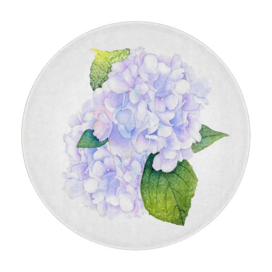Waterverf Hydrangeas Snijplank (Voorkant)