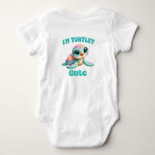 Waterverf I Am Turtley Cute Turtle Pastel Romper (Achterkant)