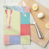 Waterverf Ibis Bird Checkerboard ontwerp Theedoek (Quarter Fold)