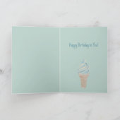 Waterverf Ice Cream Birthday Kaart (Binnen)