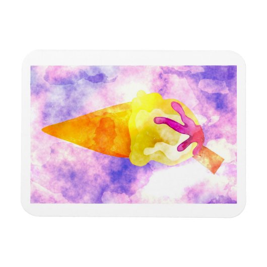 Waterverf Ice Cream Cone Magneet (Horizontaal)