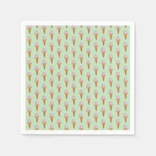 Waterverf Ice Cream Paper Servetten (mint groen)