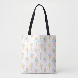 Waterverf Icecream kegels in pastelkleuren Draagtas