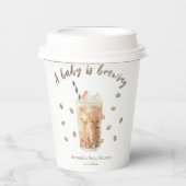 Waterverf Iced Coffee Brewing Baby shower Papieren Bekers (Voorkant)