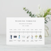 Waterverf Icon Trouwdag Tijdlijn & Ceremonie Programma (Staand voorkant)