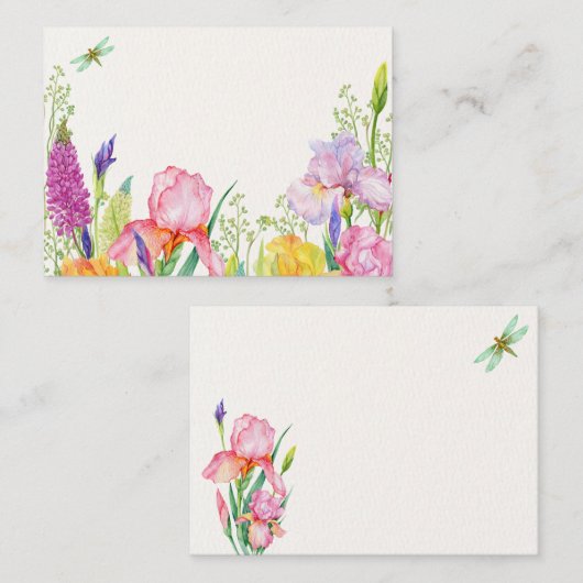 Waterverf Iers Bloemen Notitiekaartje (Voorkant / Achterkant)