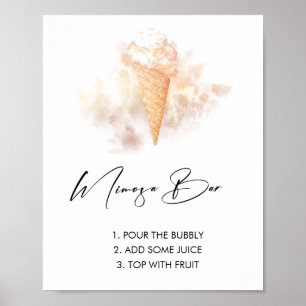 Waterverf Ijs Bridal Shower Mimosa Bar Bord Poster