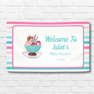 Waterverf Ijsje Baby Shower Welkom Spandoek