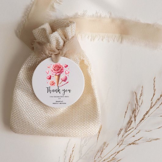 Waterverf Ijsje Dank je Bruidsdouche Bedankjes Labels