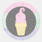 Waterverf Ijsje Strooidecoratie Briefzegel Ronde Sticker (Voorkant)