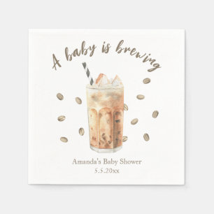 Waterverf IJskoude Koffie Brouwende Baby Shower Servet