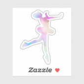 Waterverf ijsschaatsen sticker (Vel)