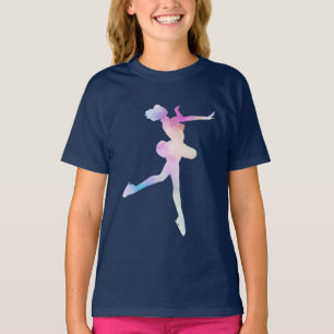 Waterverf ijsschaatsen t-shirt