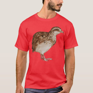 Waterverf illustratie Boerderij Bird Quail vriend T-shirt