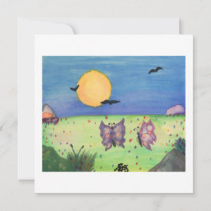 Waterverf illustratie Butterflies Love Couple Kaart