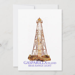 Waterverf Illustratie Gasparilla Island Licht Bedankkaart