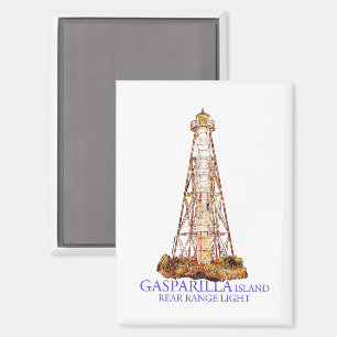 Waterverf Illustratie Gasparilla Island Licht Magneet