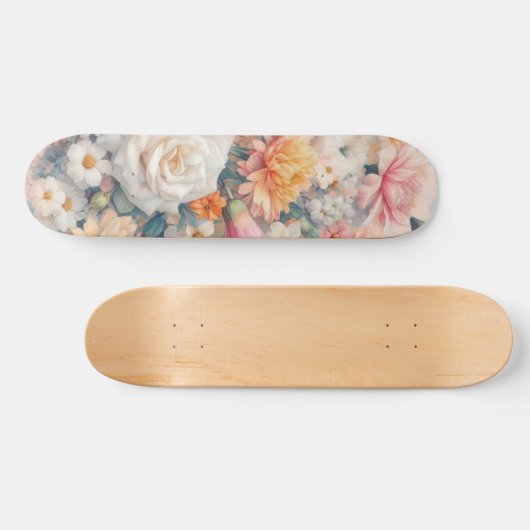 Waterverf Illustratie rustiek elegant Skateboard (Horizontaal)