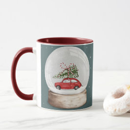 waterverf illustratie van een kerst sneeuw wereldb mok