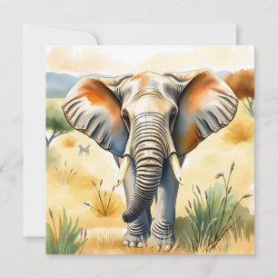 Waterverf illustratie van mama en Baby olifant
