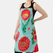 Waterverf illustraties van rode bloemen. Naadloos Schort (Insitu)