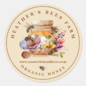 Waterverf imker Honeycomb Ronde Sticker (Voorkant)