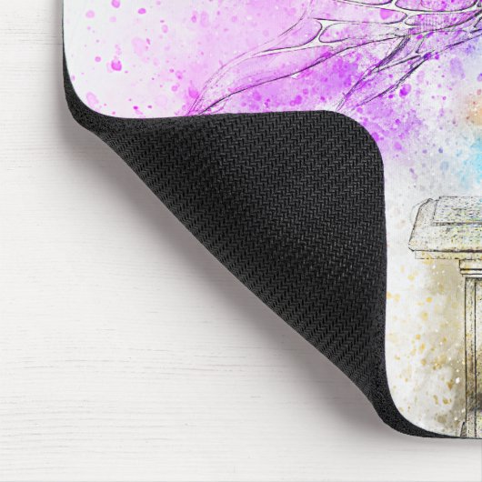 Waterverf in blauw met monogram muismat (Hoek)