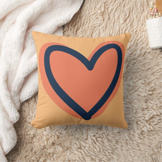 Waterverf in hartvorm kussen (Deken)