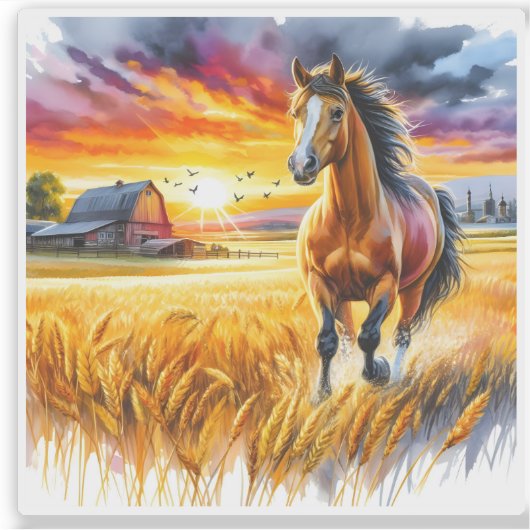 Waterverf in het tarweveld sticker (Voorkant)