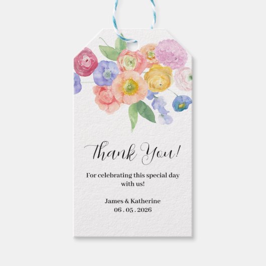 Waterverf in het voorjaar cadeaulabel (Voorkant)