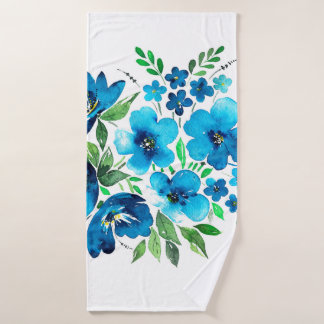 Waterverf in lichtblauwe kleuren , tong fl badhanddoek