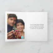 Waterverf Indian Wedding Photo Bedankkaart (Binnen)