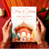 Waterverf Indiase bruiloft Sjabloon, Mandap Sikh Kaart