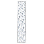 Waterverf Indigo Blue Floral Table Runner Medium Tafelloper (Voorkant)