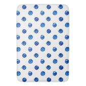 Waterverf indigoblauw pokadots patroon badmat (Voorkant Verticaal)