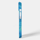 Waterverf Ink Blue & Gold + Monogram Case-Mate iPhone Case (Achterkant / Links)