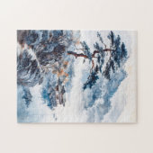 Waterverf inkt van Chinees landschap op een meer Legpuzzel (Horizontaal)