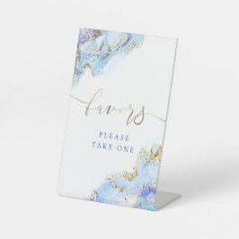 waterverf inktblauw bevoordeelt voetafdruk reclamebord met voetstuk