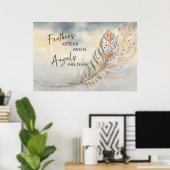 Waterverf Inspirerend veters & Angel-offerte Poster (Thuiskantoor)