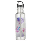 Waterverf Iris Bloemschilderkunst Paars Waterfles (Achterkant)