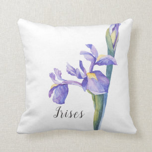 Waterverf Iris Floral Kussen