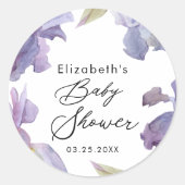 Waterverf Iris Floral Spring Garden Ronde Sticker (Voorkant)