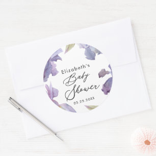 Waterverf Iris Floral Spring Garden Ronde Sticker