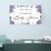 Waterverf Iris Floral Spring Garden Welcome Sign Spandoek (Beurs)