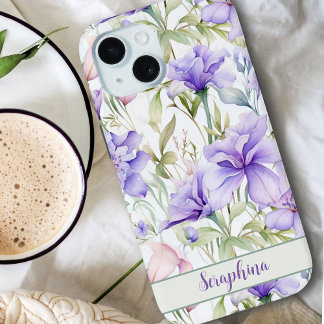 Waterverf Iris in Paarse aangepaste naam